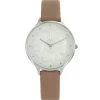 Montre Femme Marron Rosé Relief Fleur Strass MICHAEL JOHN 725