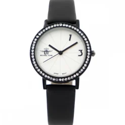 Montre Femme Noir avec Strass M. JOHN