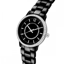 Montre Femme ornée Cristaux Swarovski® Céramique Noire Louise Pearl