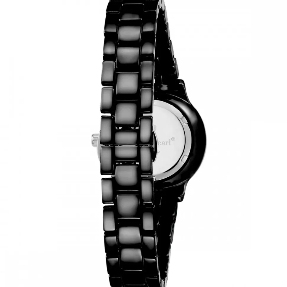 Montre Femme ornée Cristaux Swarovski® Céramique Noire Louise Pearl LP34