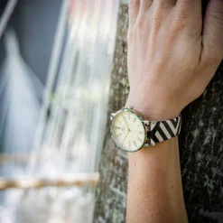 Montre Femme Zébrée Noir Rose GIORGIO
