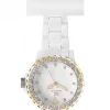 Montre Fun Infirmière Plastique Blanc Doré Strass KRAZY 33