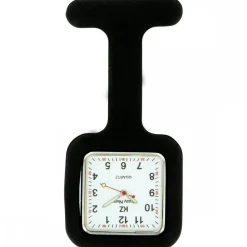 Montre Infirmière Aide-Soignante en Silicone Noir Carré