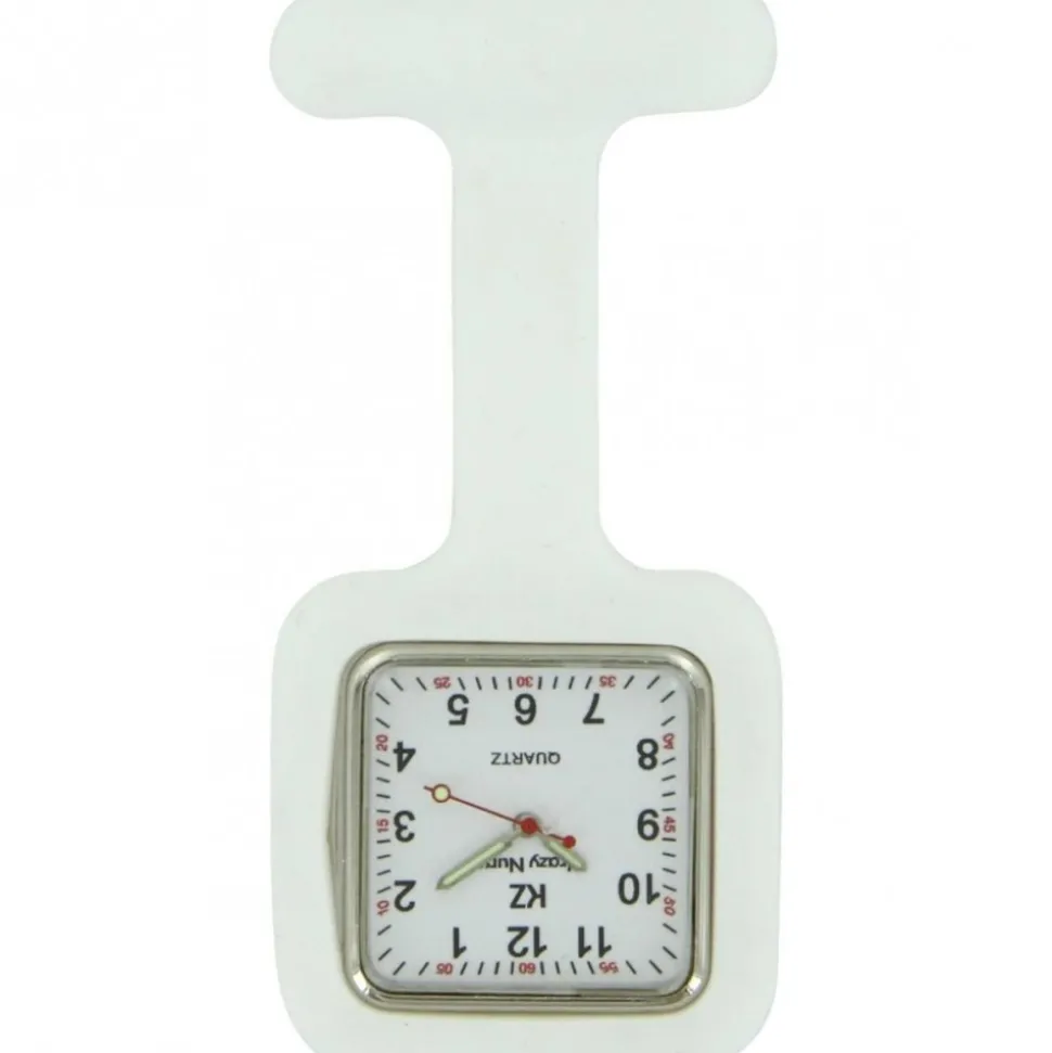 Montre Infirmière Blanche en Silicone Blanc Carré