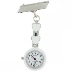 Montre Infirmière Coeur en Métal Blanc KRAZY