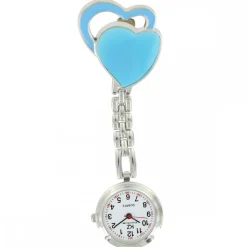 Montre Infirmière en Métal Cœur Bleu KRAZY