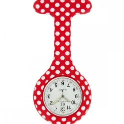 Montre Infirmière en Silicone Rouge Pois KZ