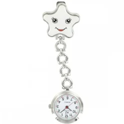Montre Infirmière Etoile en Métal Blanc KRAZY