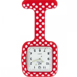 Montre Infirmière Fun Silicone Rouge Pois KZ