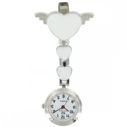 Montre Infirmière Métal Cœur Blanc KRAZY