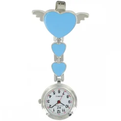 Montre Infirmière Métal Cœur Bleu KRAZY