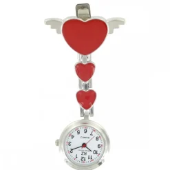 Montre Infirmière Métal Cœur Rouge KRAZY