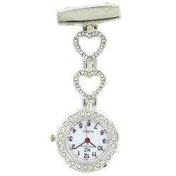 Montre Infirmière Métal Strass Coeur KRAZY