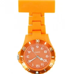Montre infirmière Plastique Orange broche 130