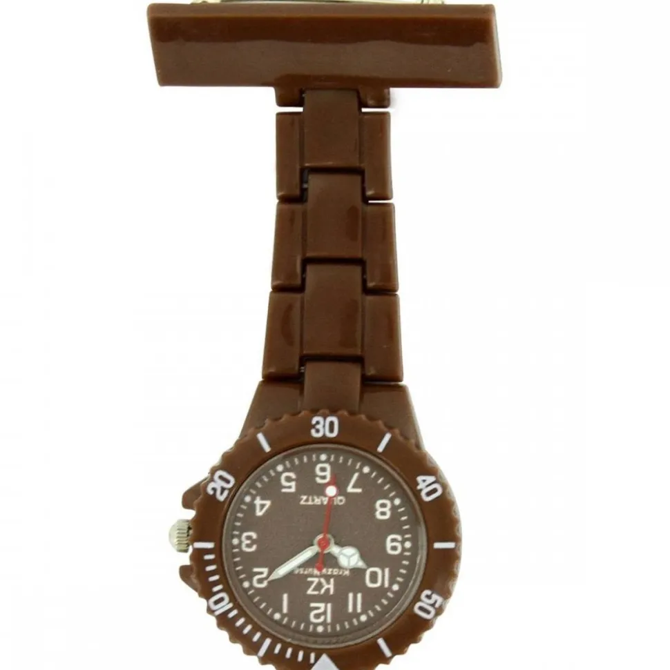 Montre infirmière Plastique Chocolat broche 46