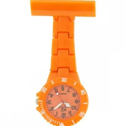 Montre infirmière Plastique Orange broche 18