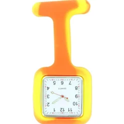 Montre Infirmière Silicone Jaune Orange CARRE 78