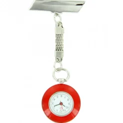 Montre Pour Infirmière Acier Ronde Rouge 94