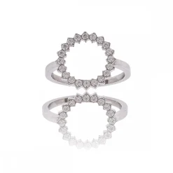Splendide Bague Femme Acier Ornée Zirconium