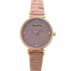 Splendide Montre Femme Rose Strass CHTIME