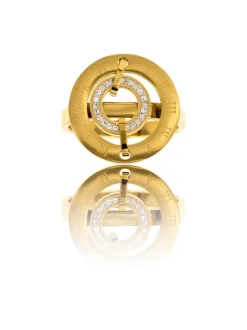 Sublime Bague de Femme Acier Doré Ornée Zirconium