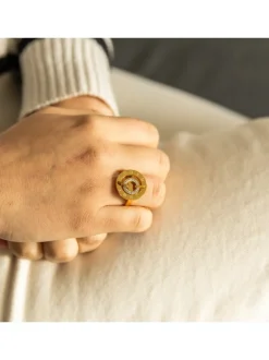 Sublime Bague de Femme Acier Doré Ornée Zirconium