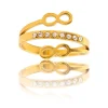 Sublime Bague Femme Acier Doré Ornée Zirconium