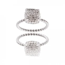 Sublime Bague Femme Acier Ornée Zirconium