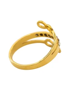 Sublime Bague Femme Acier Doré Ornée Zirconium