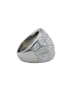 Sublime Bague Femme Acier Ornée Zirconium