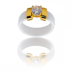 Sublime Coffret Bague Femme Céramique Ornée de Zirconium