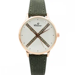 Sublime Montre Femme Vert Strass CHTIME