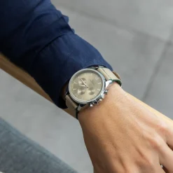 Superbe Montre d'Homme Tissu Beige GIORGIO