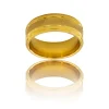 Très Belle Bague Anneau Homme Acier Doré