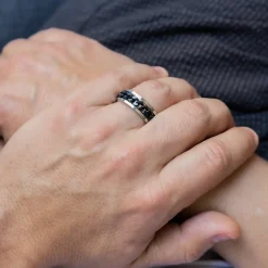 Très Belle Bague Anneau Homme Acier TAXUS