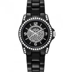 Très Belle Montre Femme Louise Pearl ornée de Cristaux Swarovski® NoirLP25