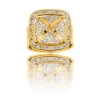 Très Jolie Bague Femme Acier Doré Ornée Zirconium