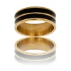 Votre Bague Acier Doré Noir Homme ORA