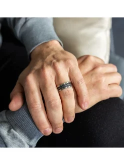 Votre Bague Anneau Homme Acier Argenté