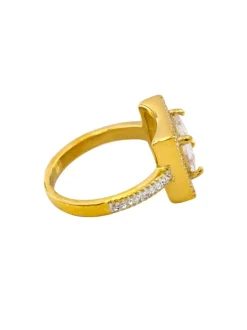 Votre Bague pour Femme en Acier Doré Ornée Zirconium